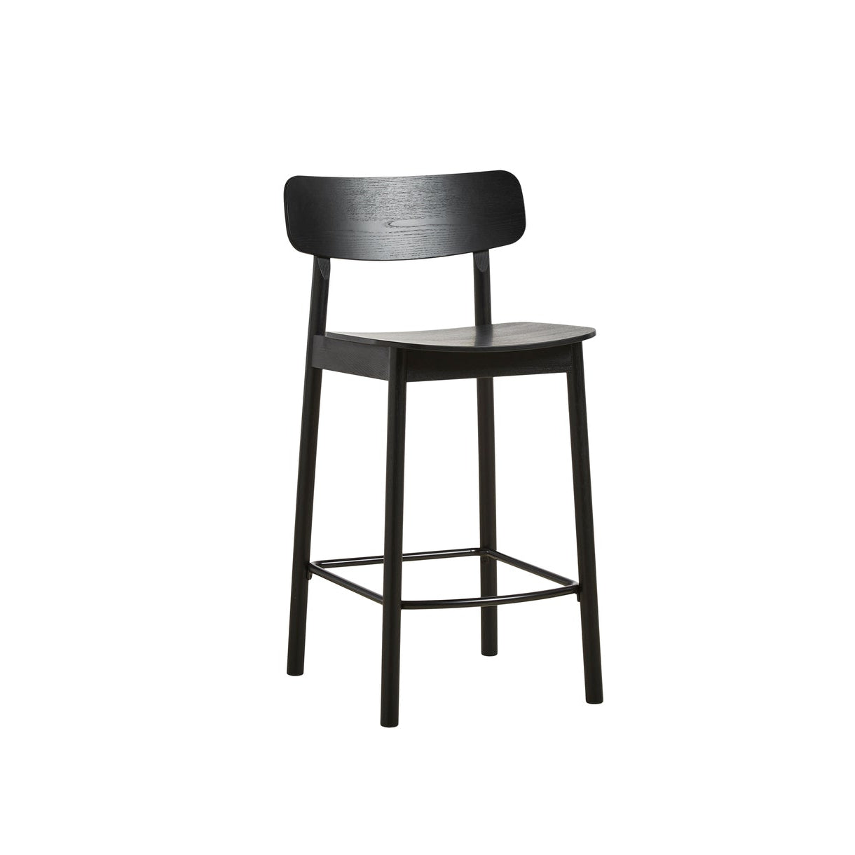 WOUD Soma Stool in black FSC-certified solid oak designed by Norm Architects, Danish design