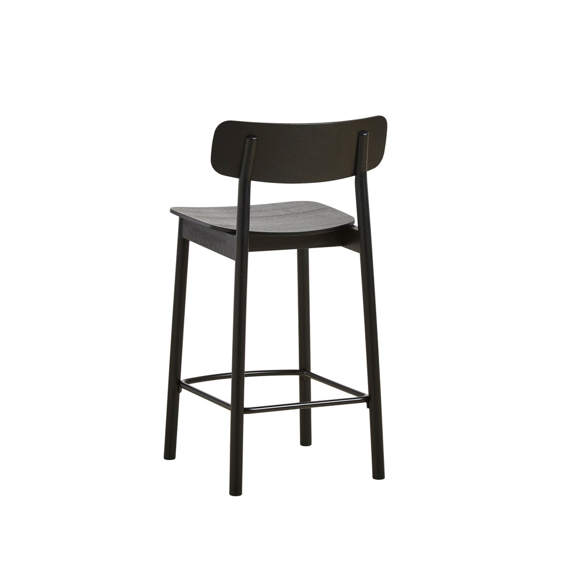 WOUD Soma Stool in black FSC-certified solid oak designed by Norm Architects, Danish design