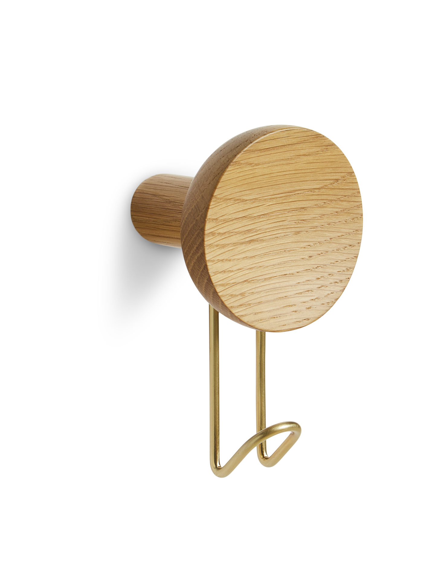 WOUD Around Wall Hanger Large - Oak/Satin brass