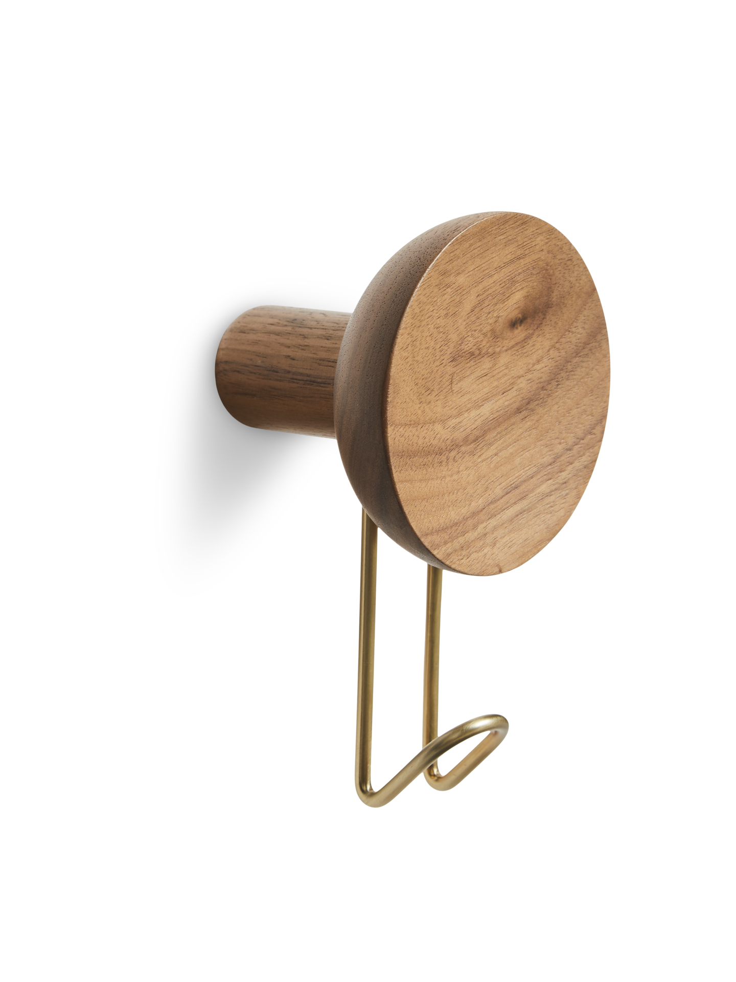 WOUD Around Wall Hanger Large - Walnut/Satin brass