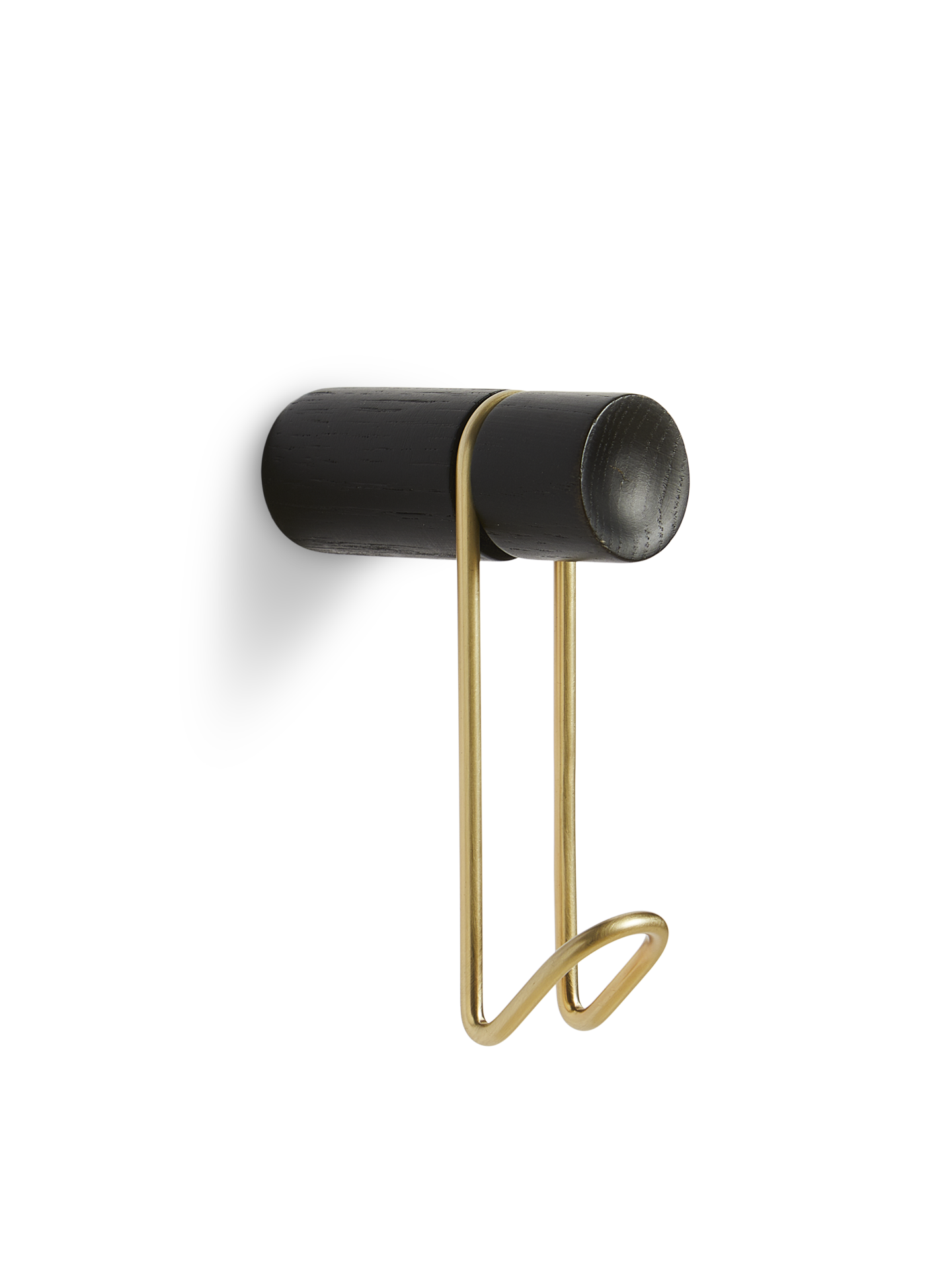 WOUD Around Wall Hanger Small - Black/Satin brass