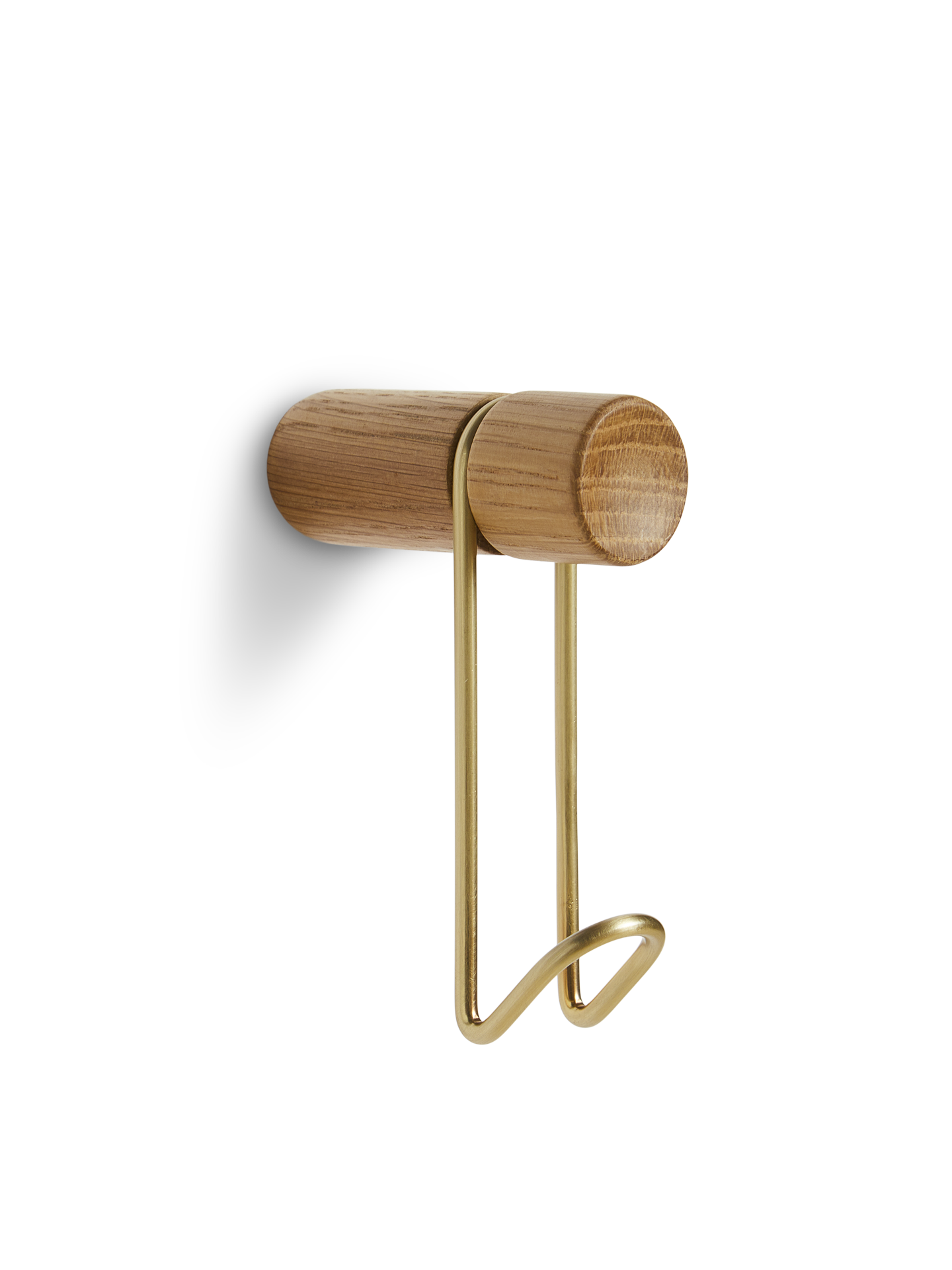 WOUD Around Wall Hanger Small - Oak/satin brass