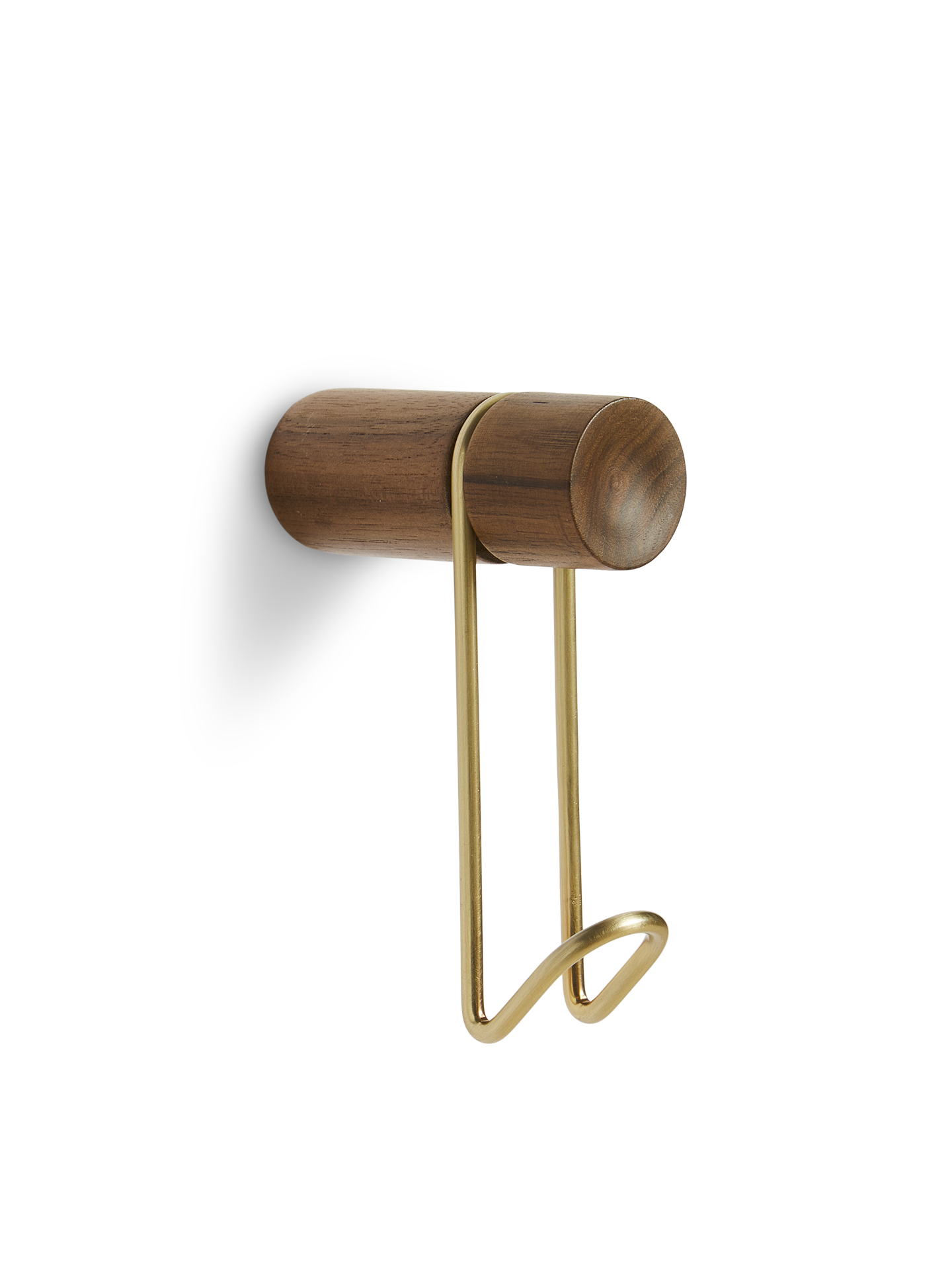WOUD Around Wall Hanger Small - Walnut/Satin brass