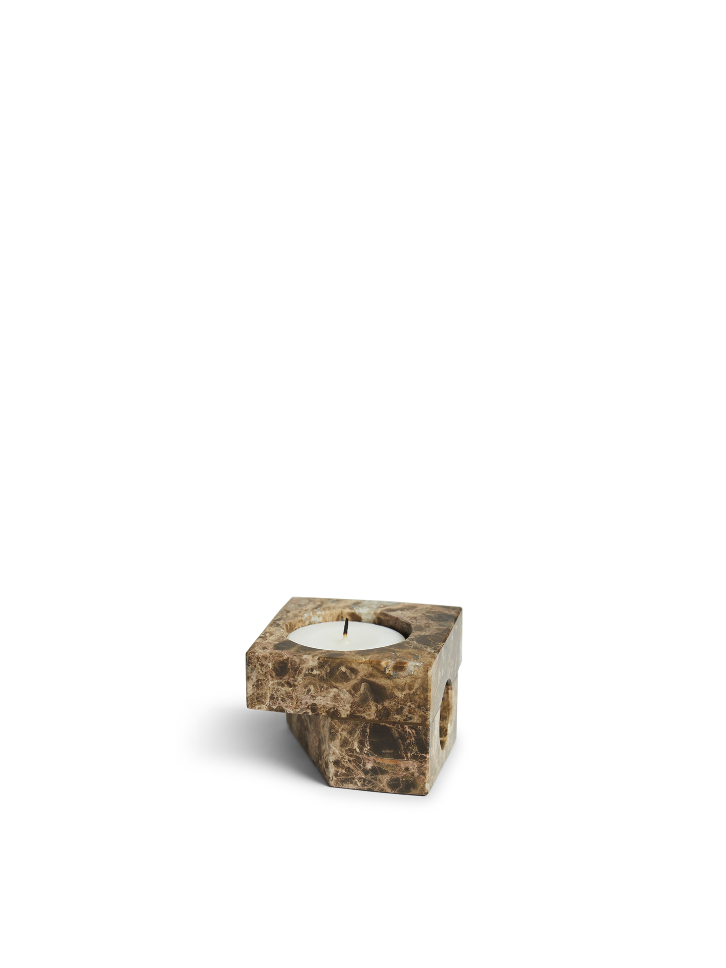 WOUD Jeu de Dés 2 Candle Holder Brown