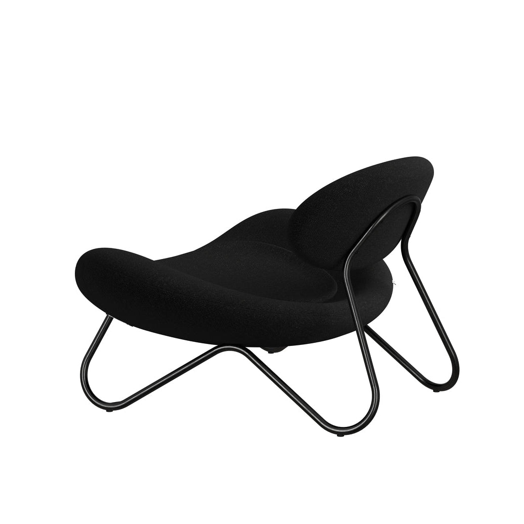 WOUD Meadow Lounge Chair in Kvadrat Hallingdal Anthracite on a black steel frame, designed by Finn Hvidberg Nielsen