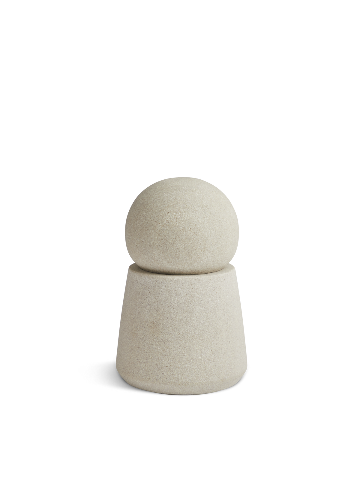 WOUD Serene Jar, Tall, in Grey Sandstone, solid natural stone