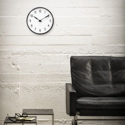 Arne Jacobsen Station Wall Clock White/Black