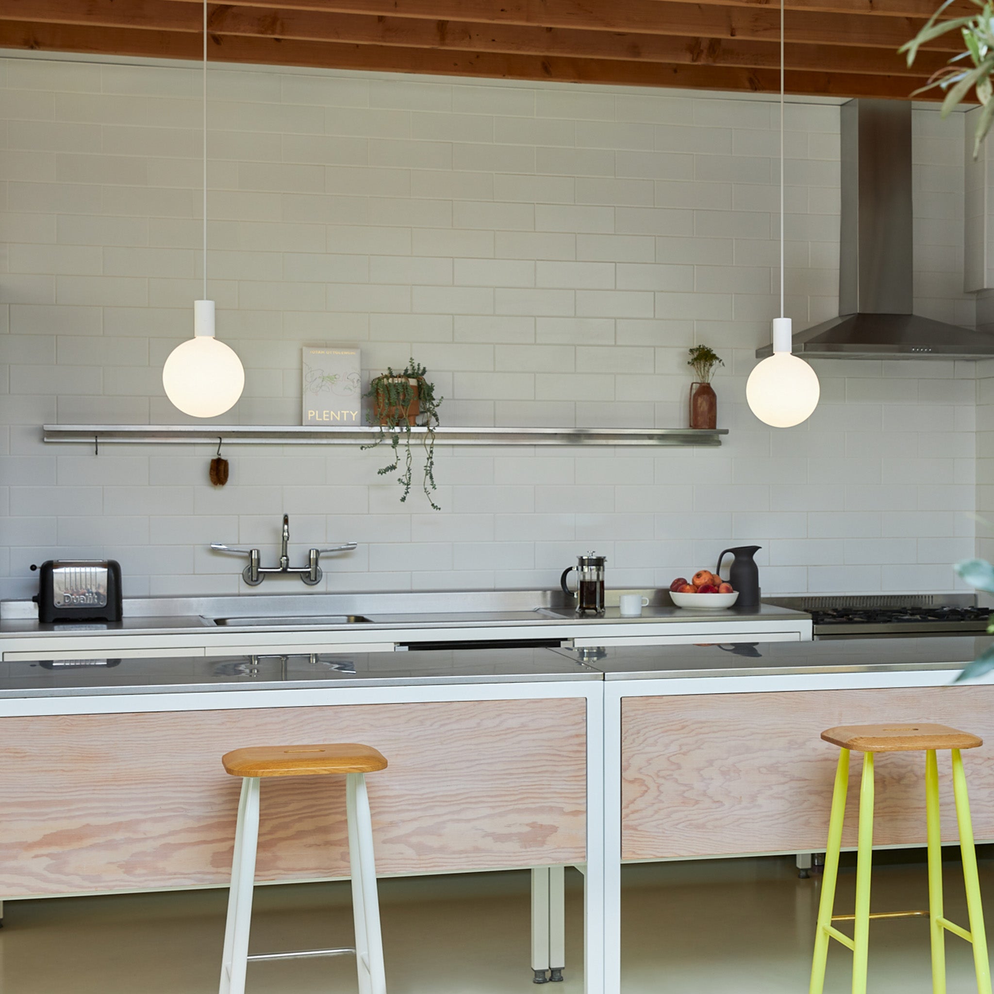 Tala Alumina Pendant in Chalk, hanging installation view