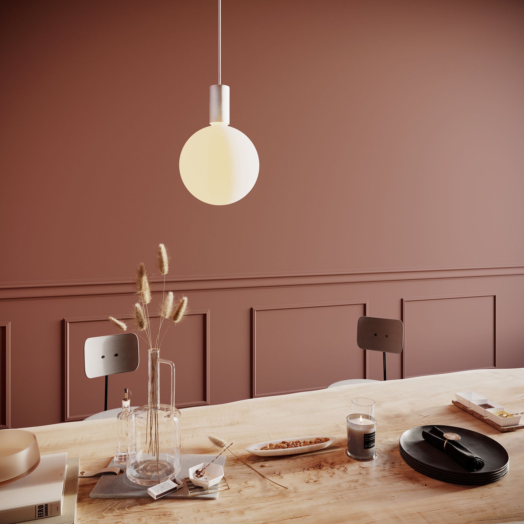 Tala Alumina Pendant in Chalk, side profile