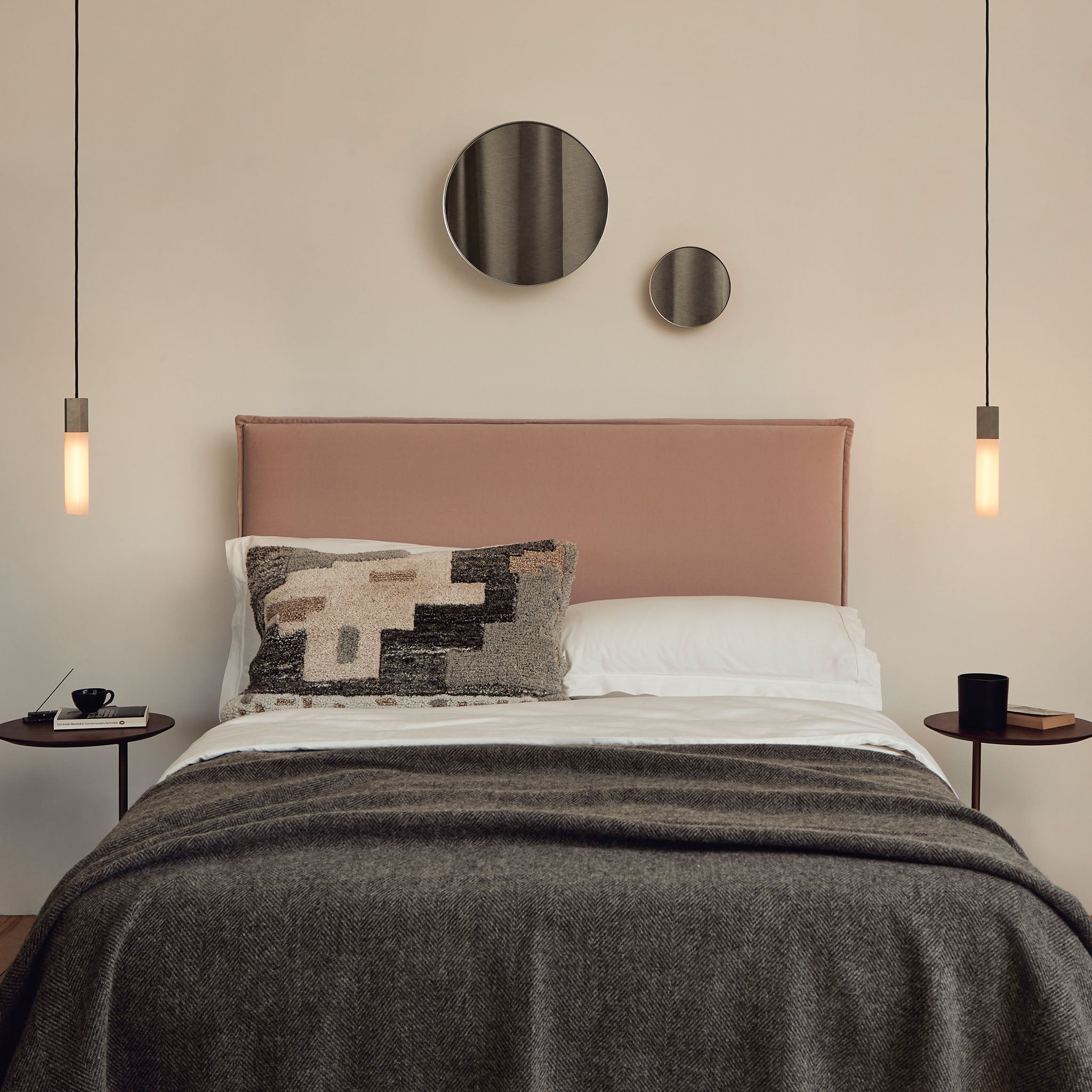 Basalt Single Pendant by Tala in Stainless Steel, detail of the cast finish