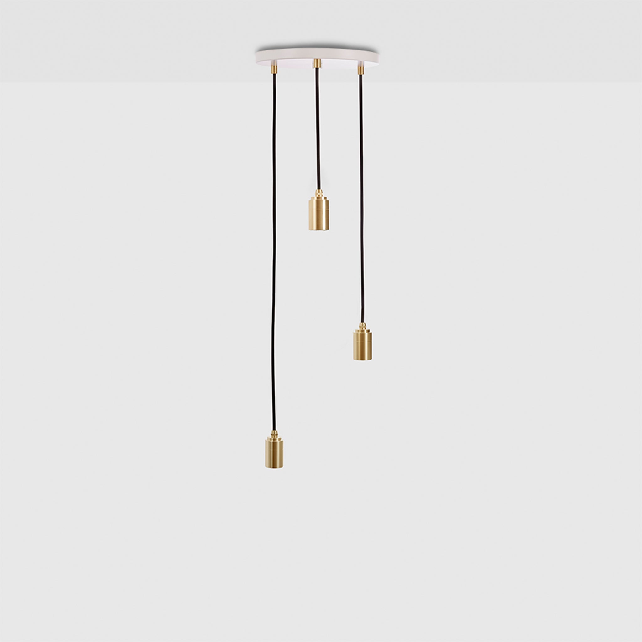 Tala Triple Pendant in Brass with white canopy