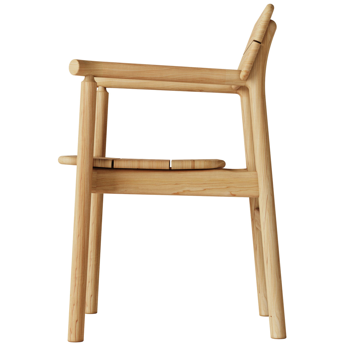 Case Tanso armchair in teak, side view
