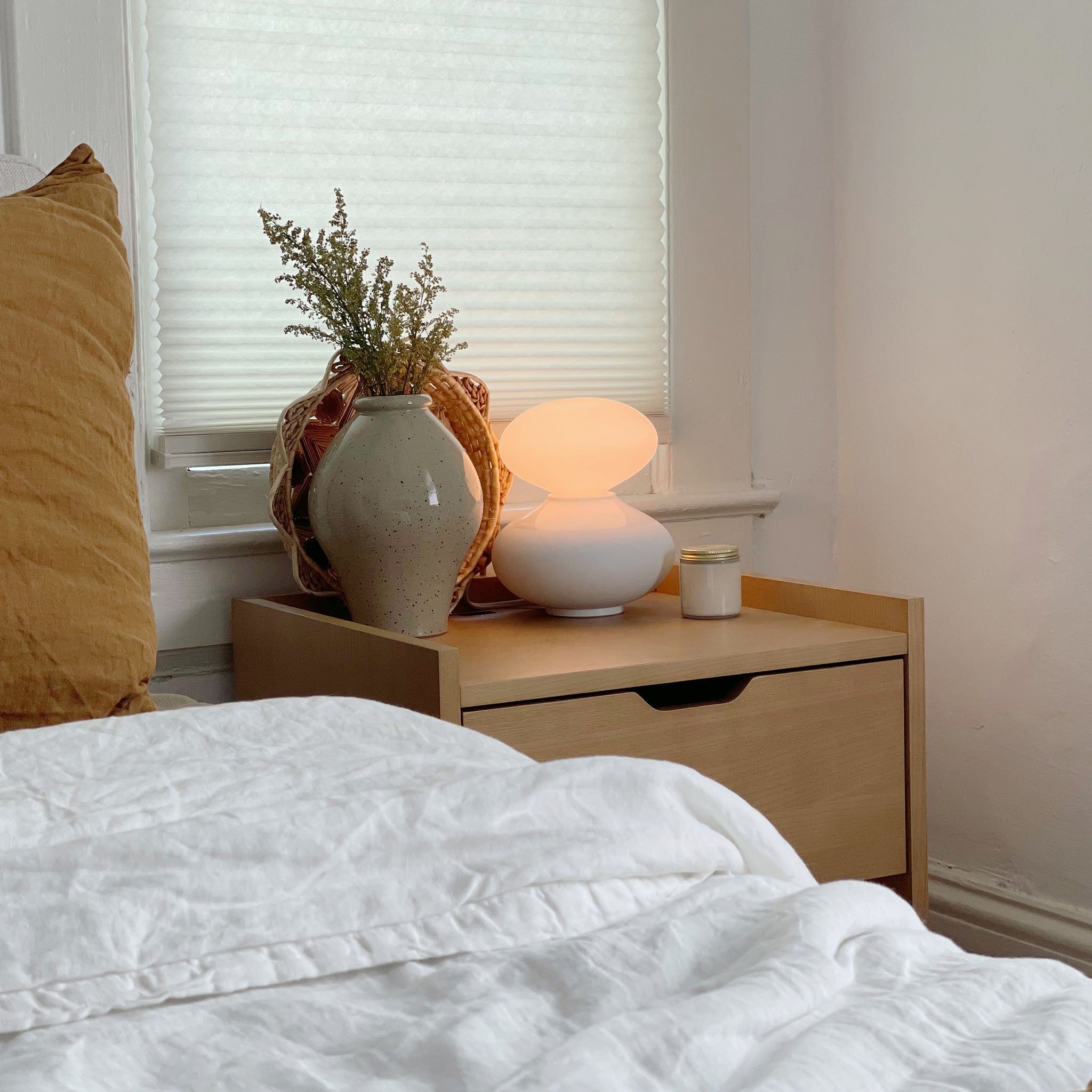 Tala Reflection Oval Table Lamp, single, bedside lifestyle setting