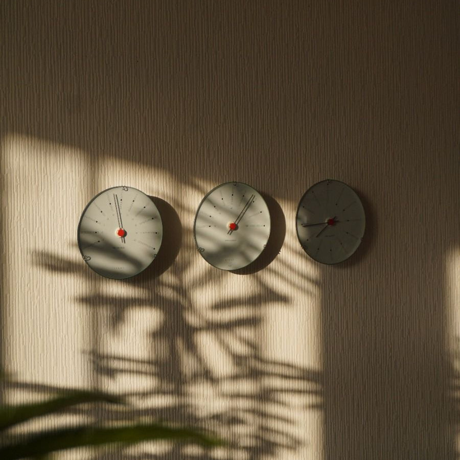 Arne Jacobsen Bankers Wall Clock White/Black/Red