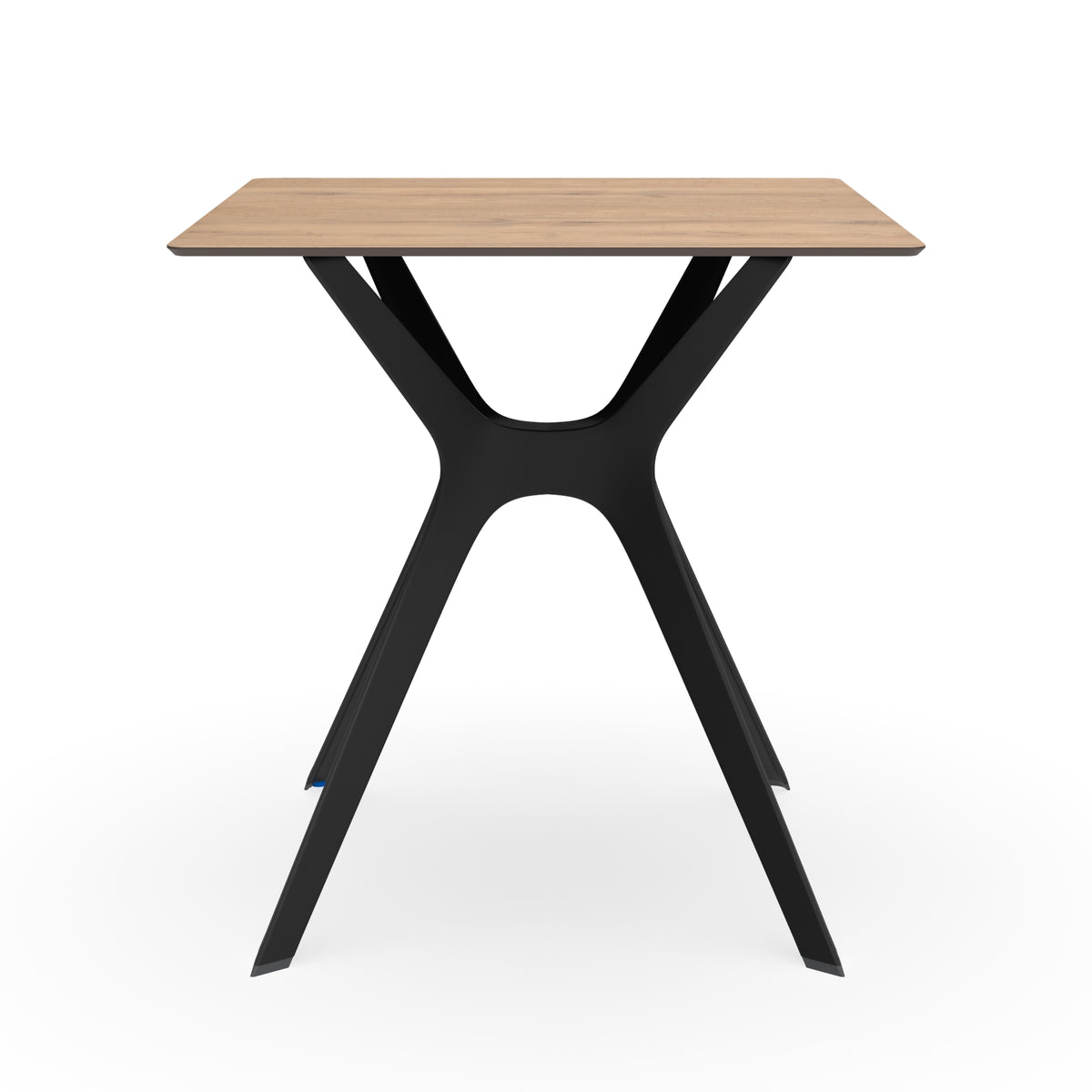 Resol Vela S Table with a Natural Oak HPL top and black base, polypropylene with fiberglass
