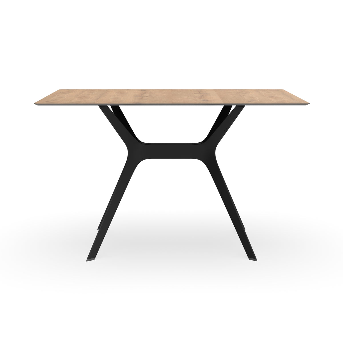 Resol Vela M Table with a Natural Oak HPL top and black base, polypropylene with fiberglass
