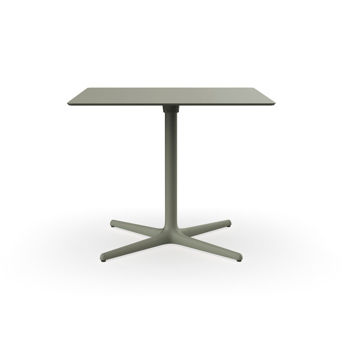 Resol Toledo XL square table in Green Grey, painted aluminum and HPL