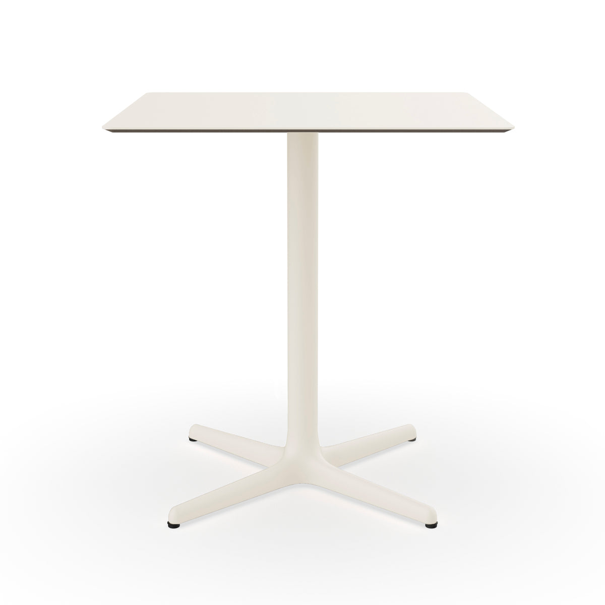 Resol Toledo square table in Ivory, painted aluminum and HPL