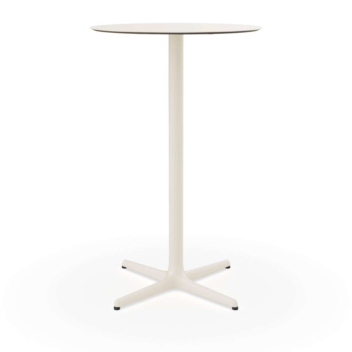 Resol Toledo High Table, round, in Ivory, painted aluminum and HPL