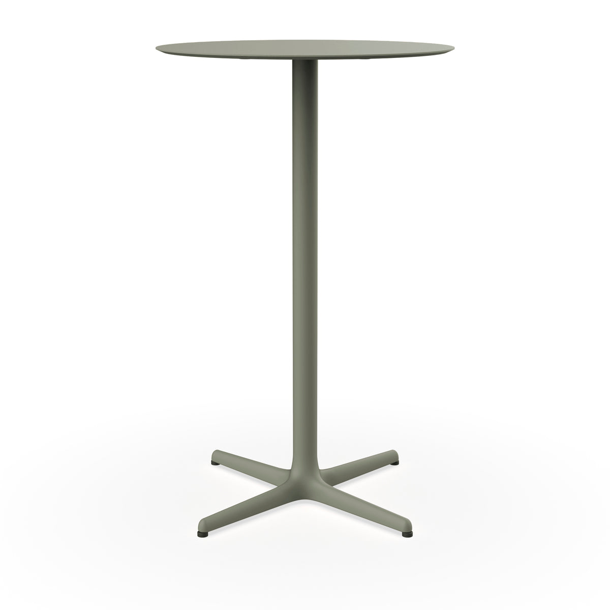 Resol Toledo High Table, round, in Green Grey, painted aluminum and HPL