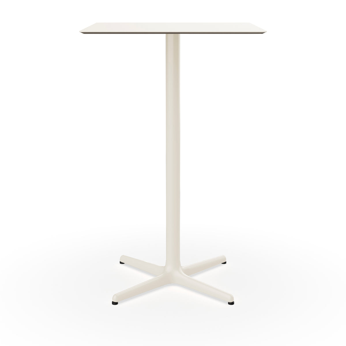 Resol Toledo High Table, square, in Ivory, painted aluminum and HPL