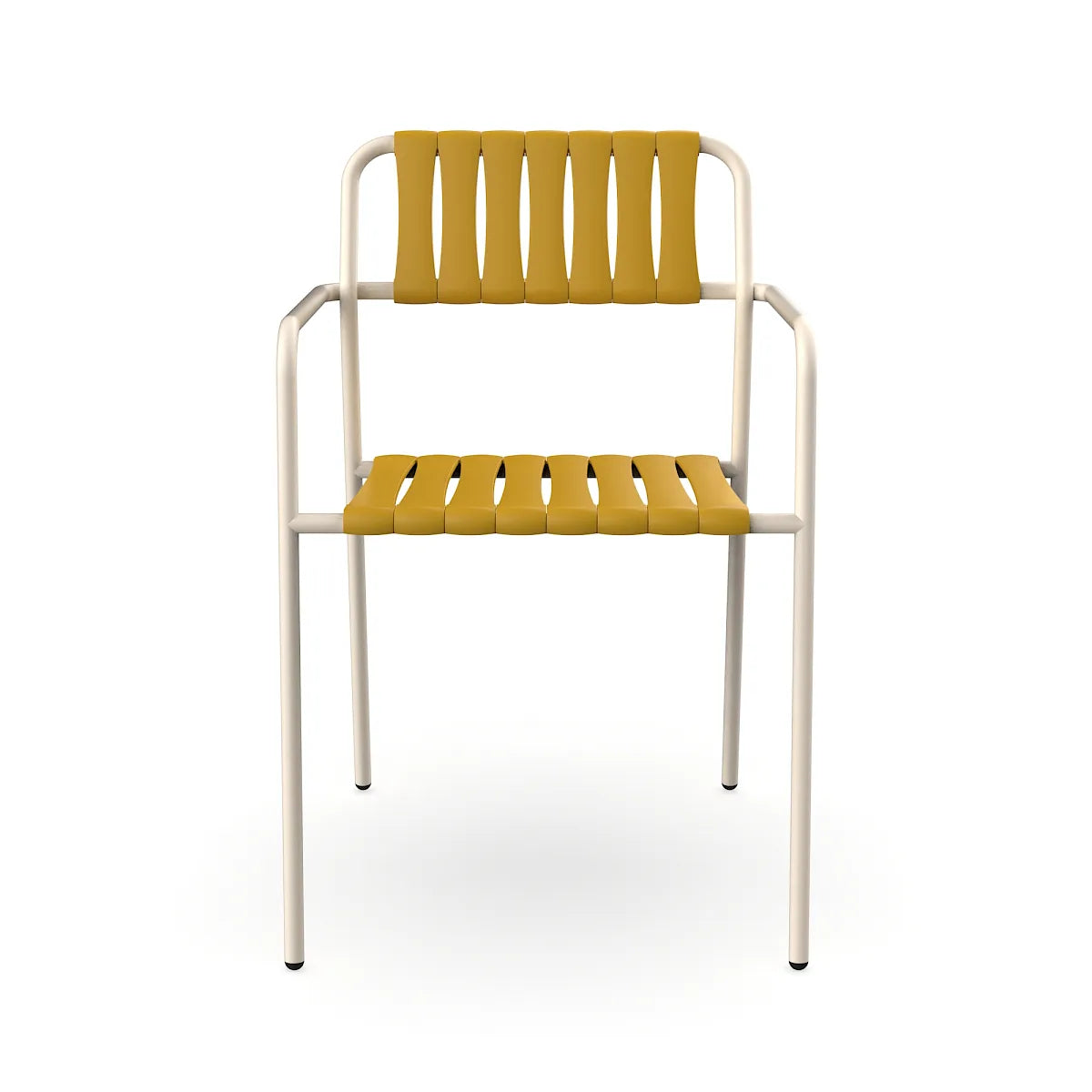 Resol Gelato Armchair in Nácar frame with Albero slats, steel frame and recycled polypropylene slats