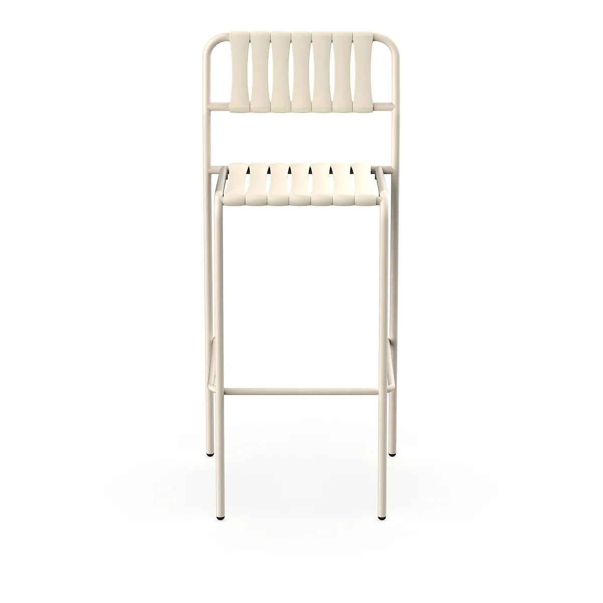 Resol Gelato Bar Stool in Nácar throughout, steel frame and recycled polypropylene slats