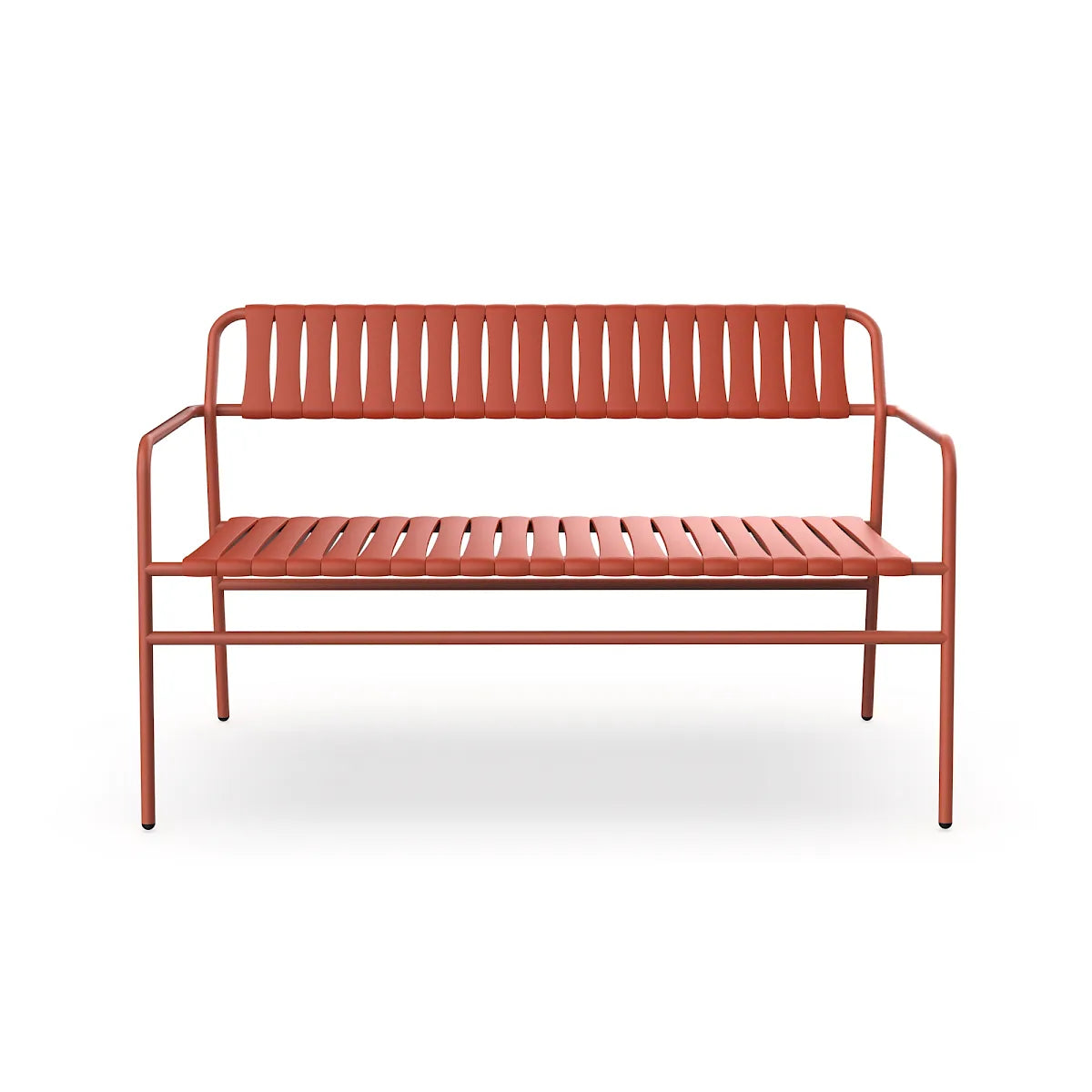 Resol Gelato Bench in Greda throughout, steel frame and recycled polypropylene slats