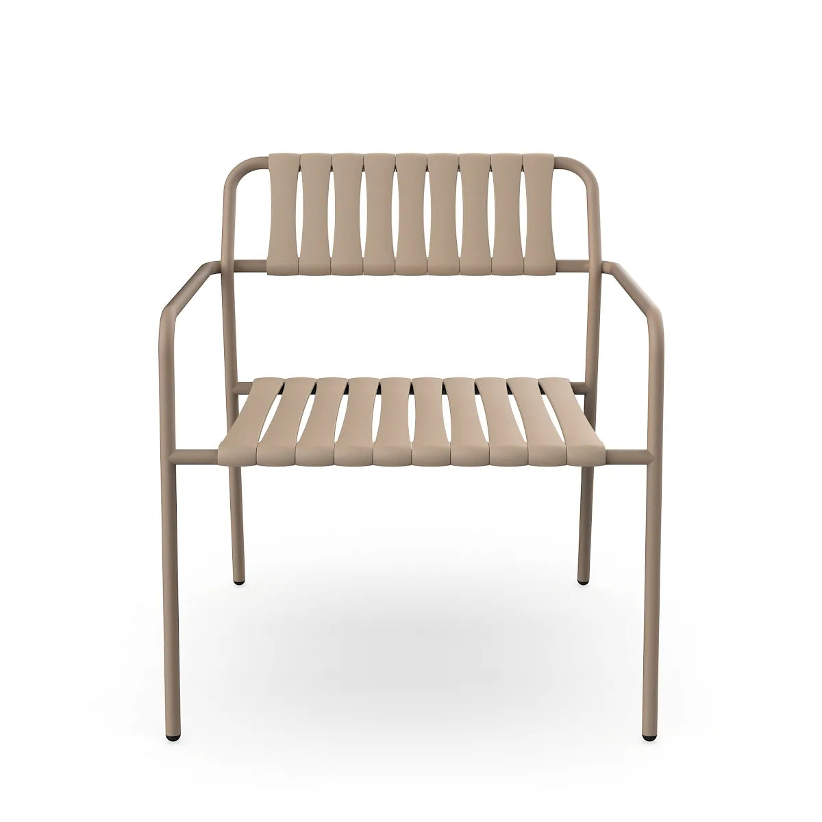 Resol Gelato Lounge Chair in Duna throughout, steel frame and recycled polypropylene slats