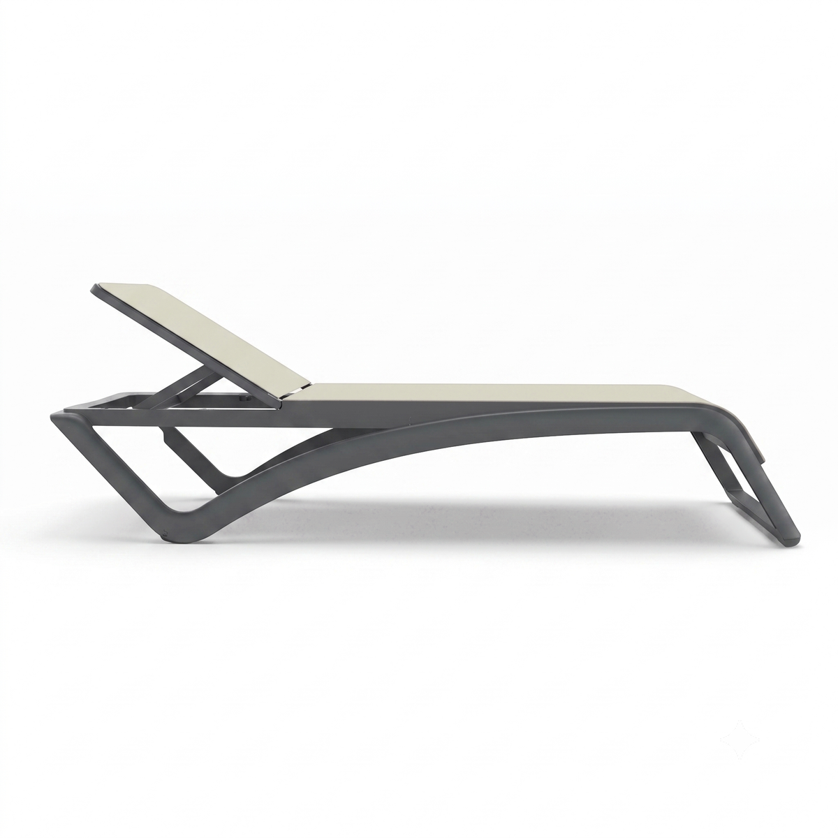 Resol Sky Club Sun Lounger with Dark Grey frame and Beige sling, polypropylene with fiberglass and Textilene