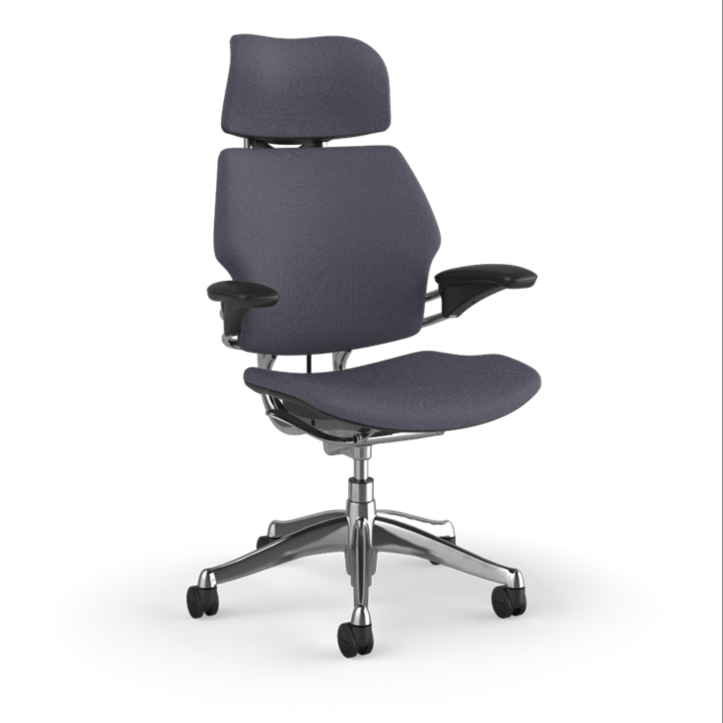 Humanscale Freedom Ocean Headrest - Aluminum Frame Corde 4 Sage - Front 3/4 View