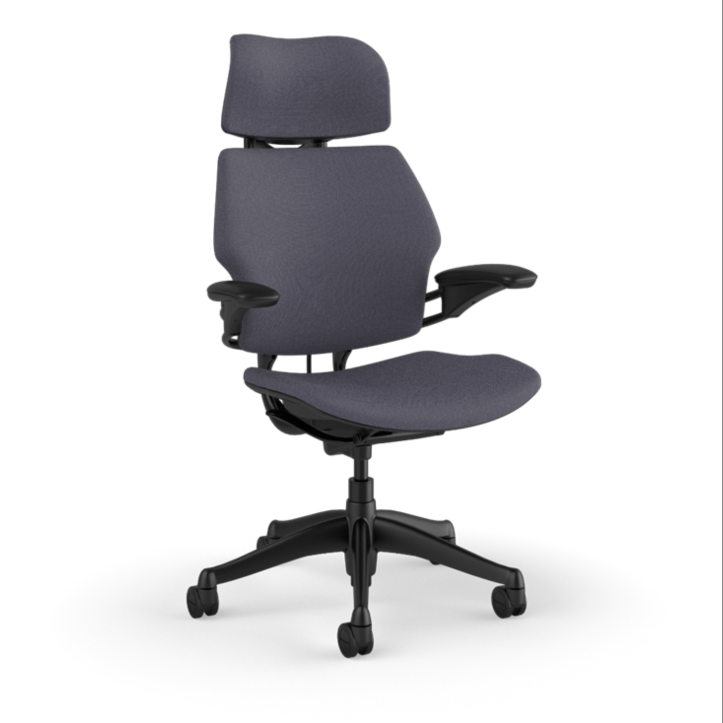 Humanscale Freedom Ocean Headrest - Black Frame Corde 4 Sage - Front 3/4 View