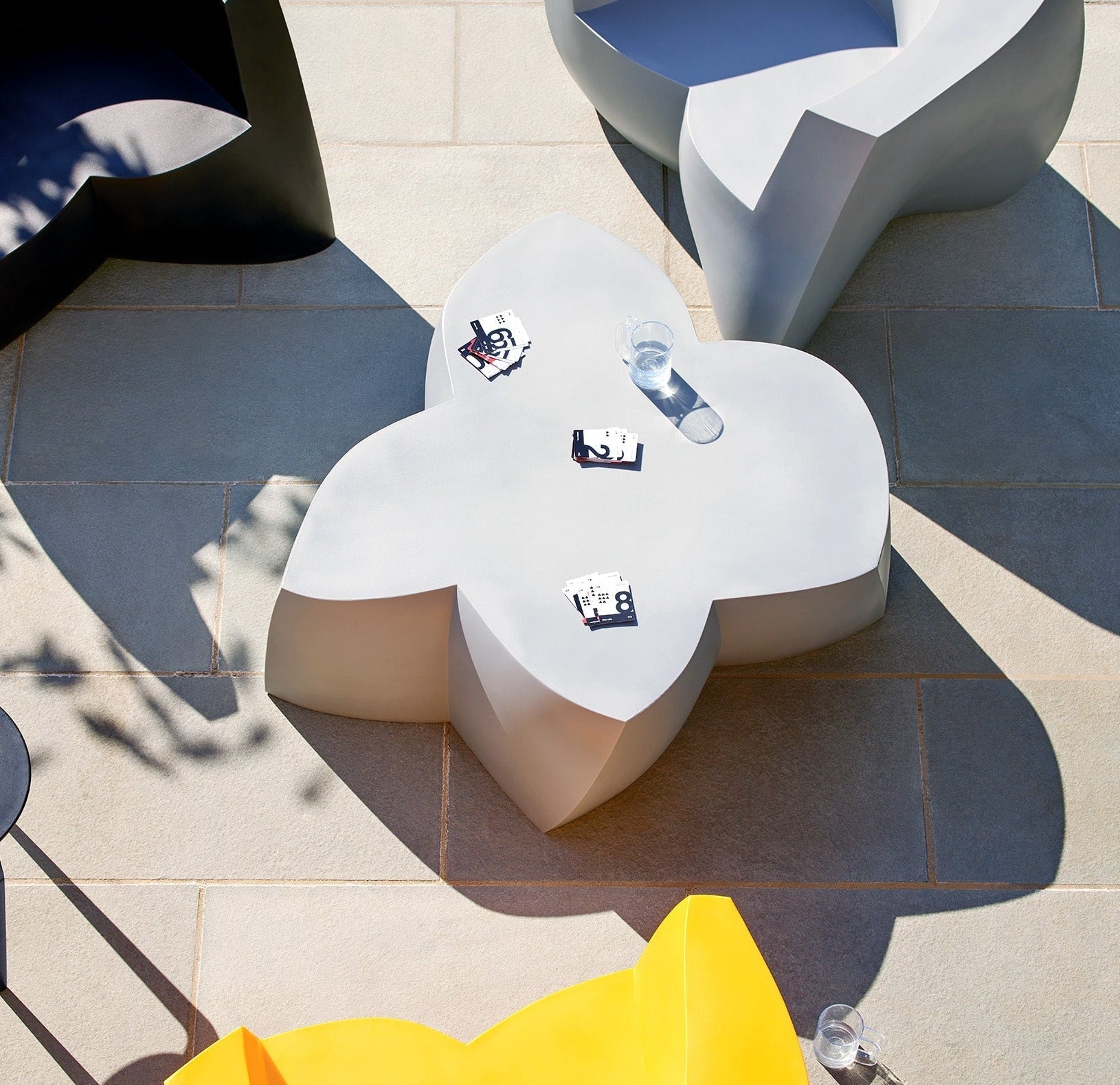 Heller Gehry Coffee Table in Silver, recyclable polyethylene, designed by Frank Gehry