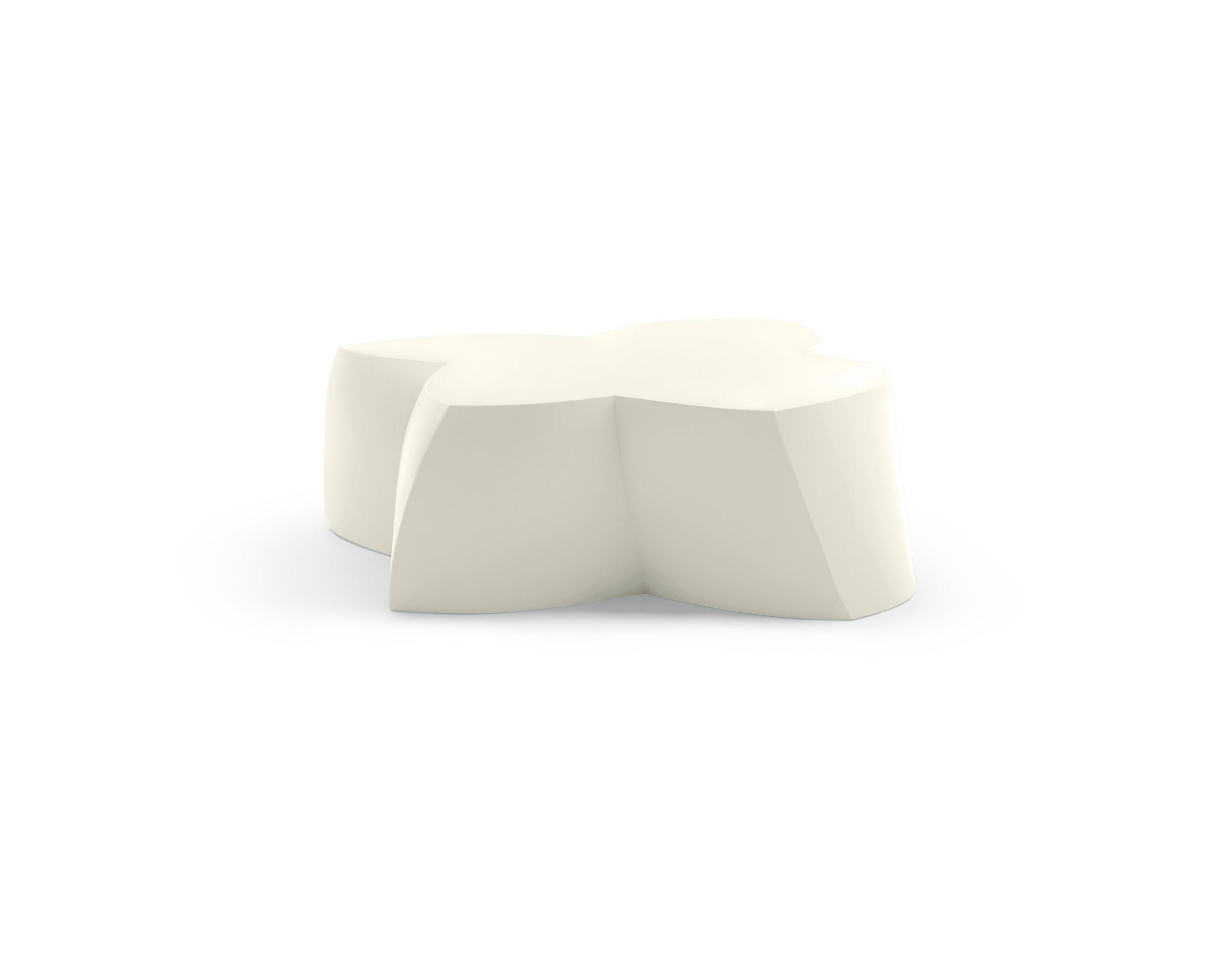 Heller Gehry Coffee Table in White, recyclable polyethylene, designed by Frank Gehry