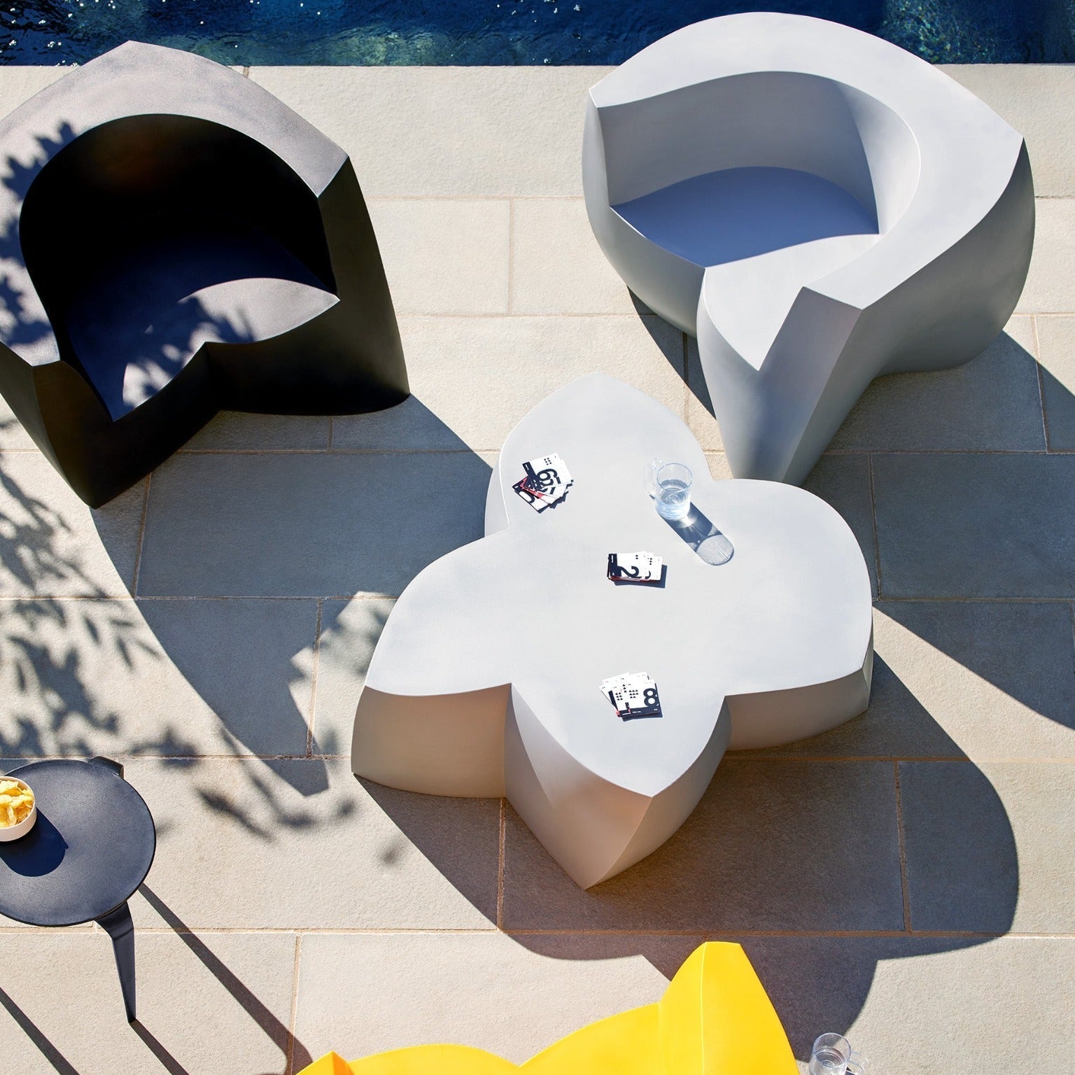 Heller Gehry Easy Chair in Yellow, recyclable polyethylene, designed by Frank Gehry