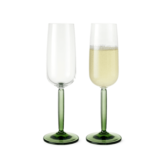 Kähler Hammershøi Glasses in green mouth-blown glass, by Hans-Christian Bauer, B Corp certified Danish ceramic since 1839.