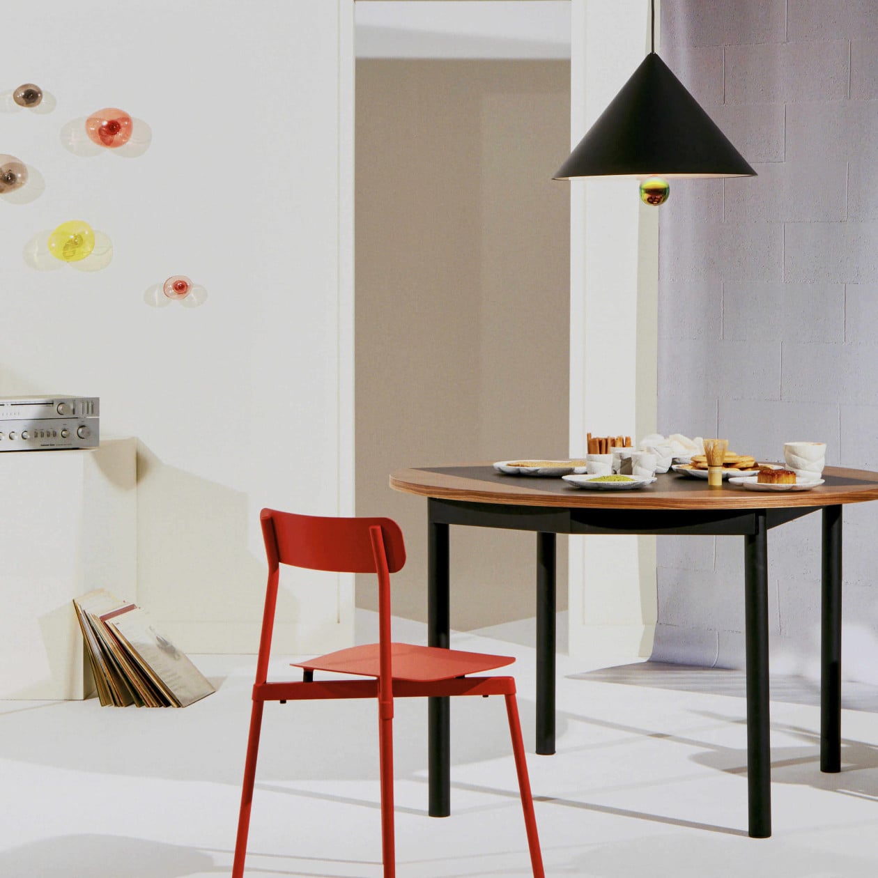 Petite Friture Cherry Pendant Light in cherry, designed by Constance Guisset
