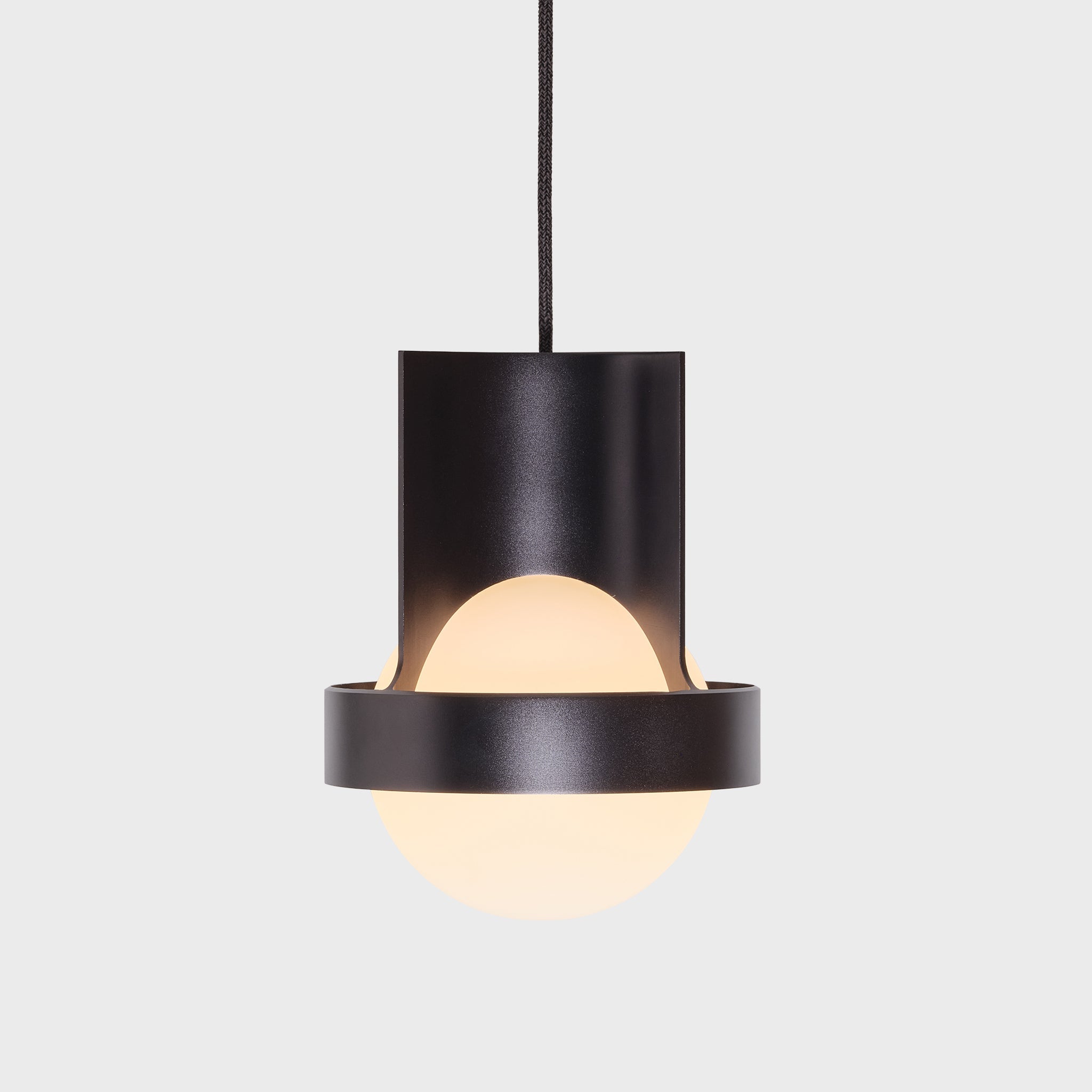 Loop Single Pendant in Dark Grey, studio view