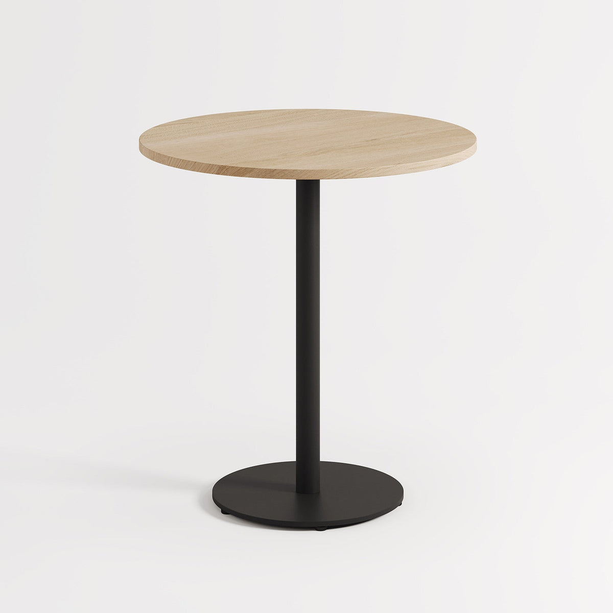 Tiptoe MOKA Bistro Table, round in Graphite Black, solid oak top on a powder-coated steel base