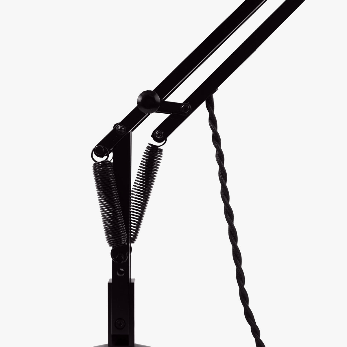 Detail of Anglepoise Original 315 Desk Lamp, polished aluminum shade and black nickel-plated fittings