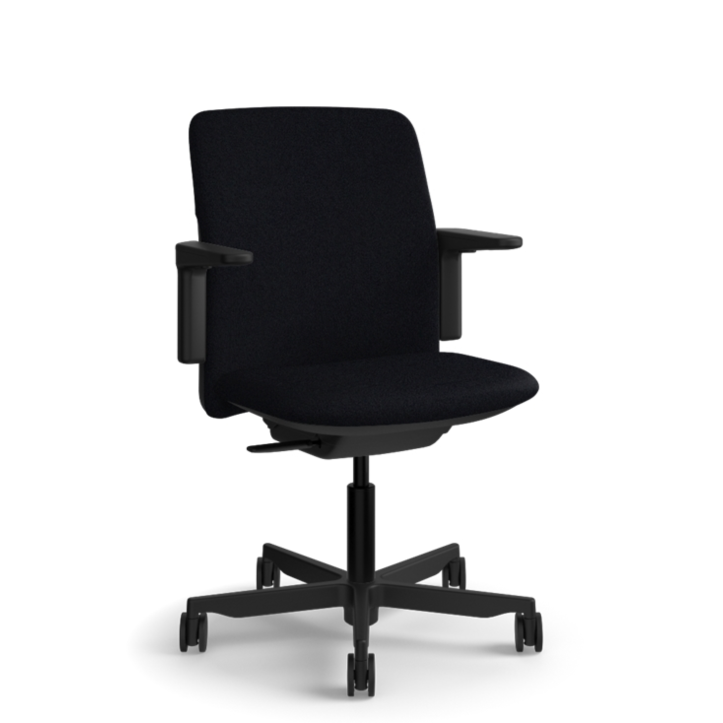 Humanscale Path Task Chair - Black Frame Knit Black - 3/4 Angle View
