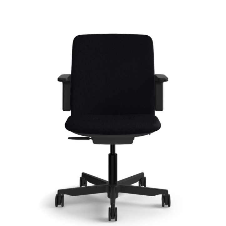 Humanscale Path Task Chair - Black Frame Knit Black - Front View
