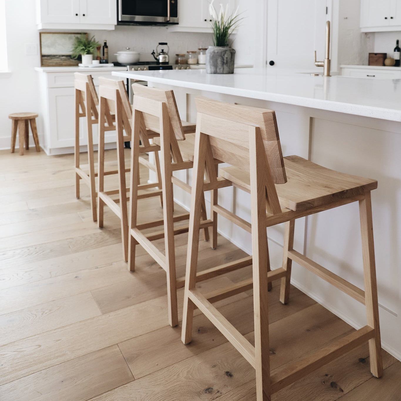 Ethnicraft N3 Counter Stool, FSC-certified solid wood furniture by Belgian brand