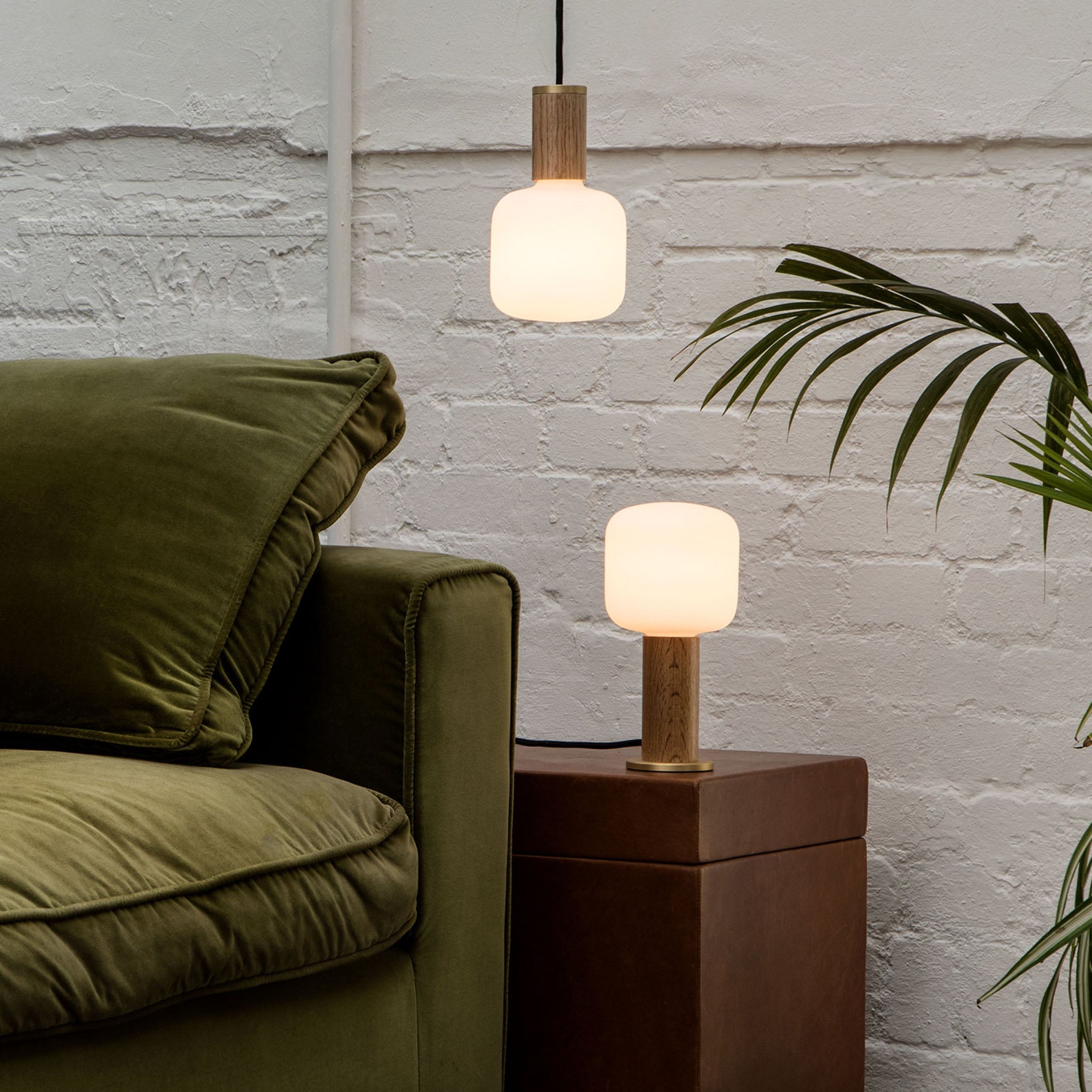 Oblo Pendant Light in Graphite by Tala — angled side view