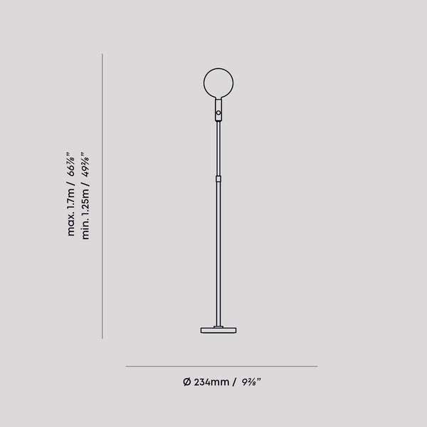 Tala Poise Adjustable Floor Lamp in Graphite, cable detail