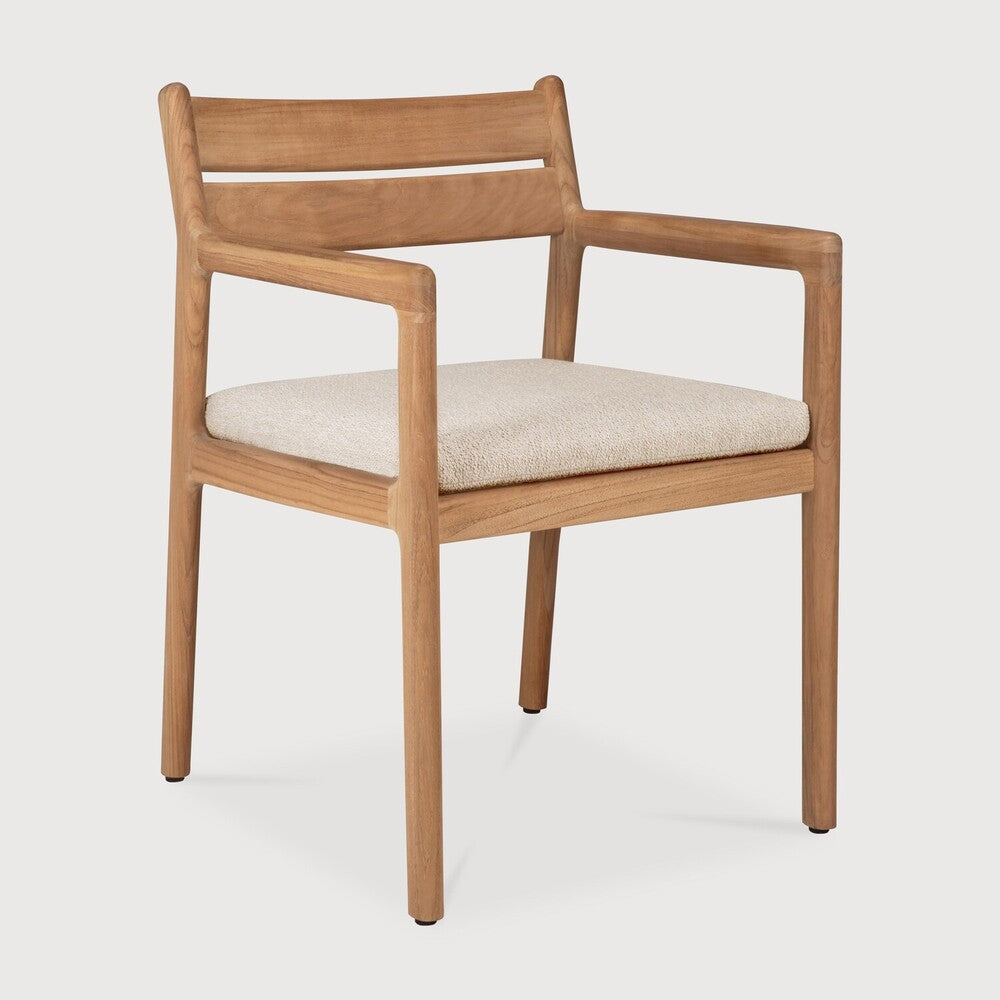 Ethnicraft Jack Outdoor Dining Chair in teak styled in a dining room