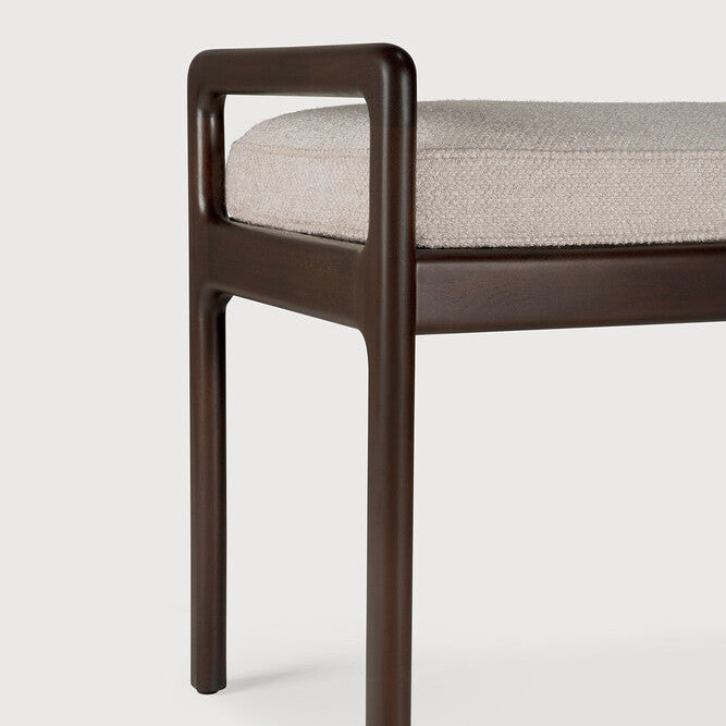 Detail of Ethnicraft Jack Bench in Mahogany Dark Brown, no cushion