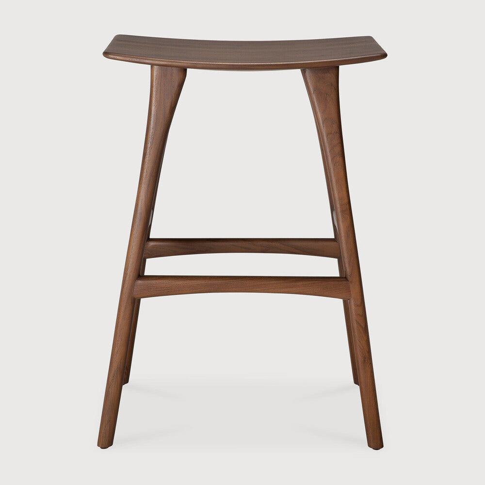 Ethnicraft Osso Stool in teak, FSC-certified solid teak