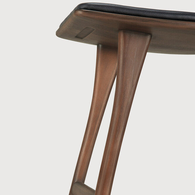 Ethnicraft Osso Stool - Teak in teak, FSC-certified solid teak with varnished finish