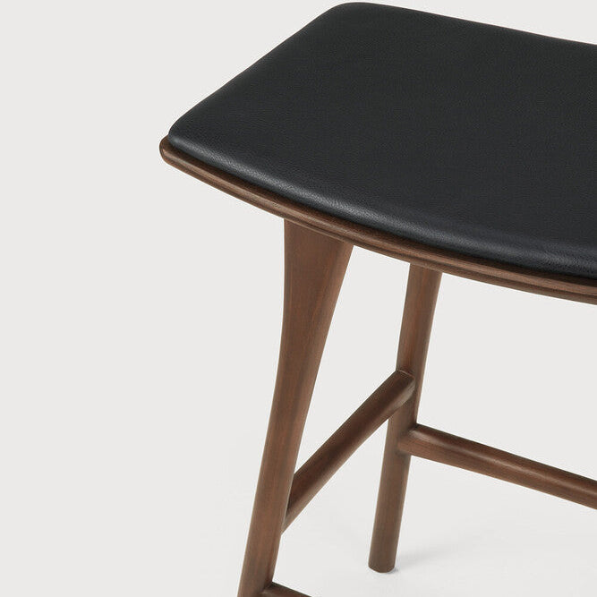 Ethnicraft Osso Stool in teak, FSC-certified solid teak with varnished finish